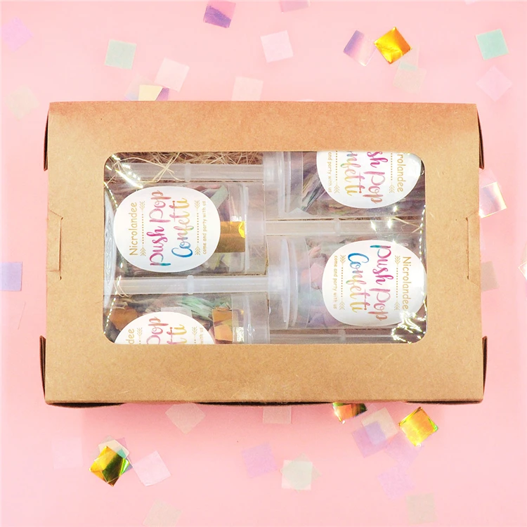 Подгонянные бумажные Конфетти Свадьба Push-pop Конфетти Кэннон