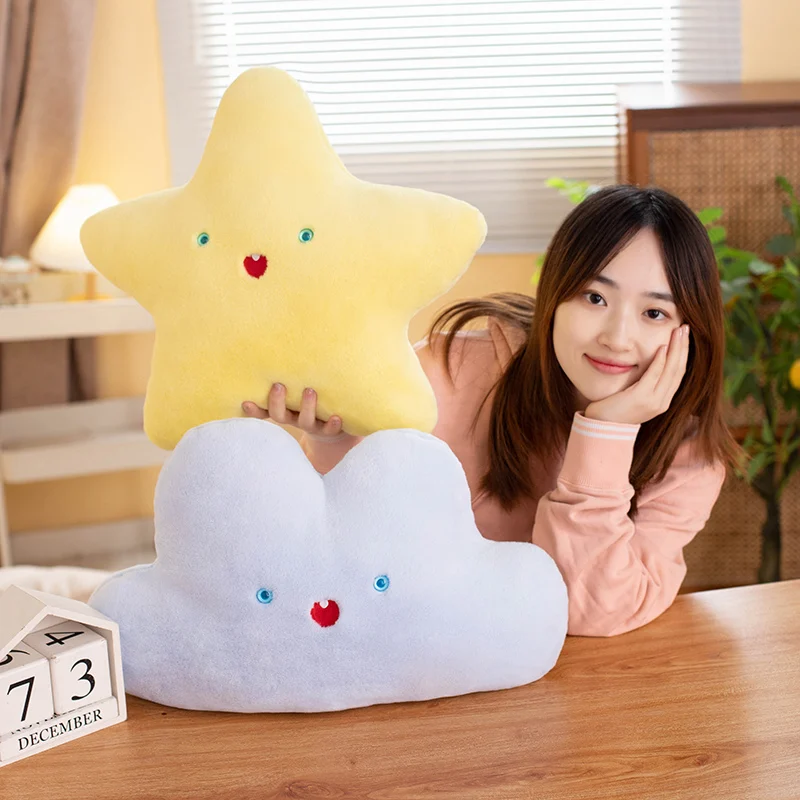 Custom Ins Popular Cloudy Star Moon Shaped Pillow Soft Plush Toy Home Decorative Pillow Baby Throw Pillow