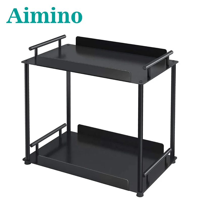 Съемный металлический органайзер для косметики AIMINO, держатель для духов, 2 уровня, настольная стойка для хранения для ванной комнаты, кухни