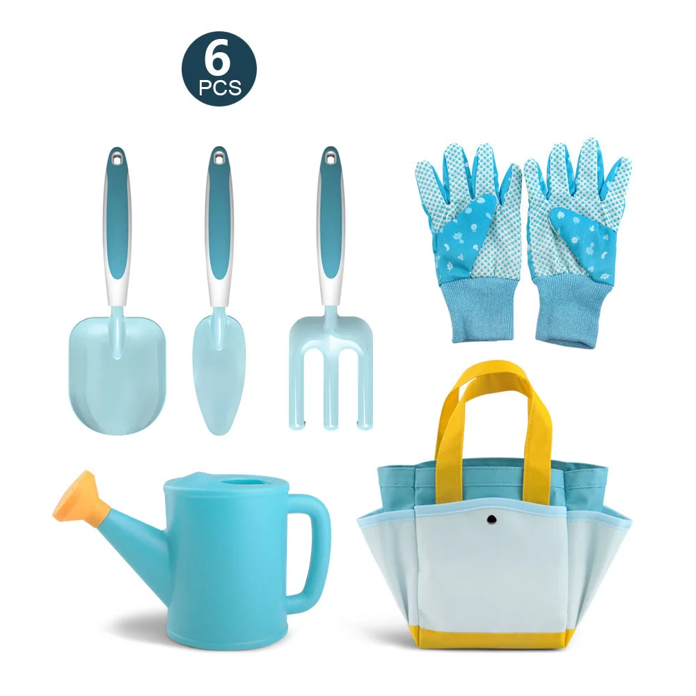 Garden hand tools 6pcs kids gardening set children hand tool kit toddler gardening tool set for boys girls gift