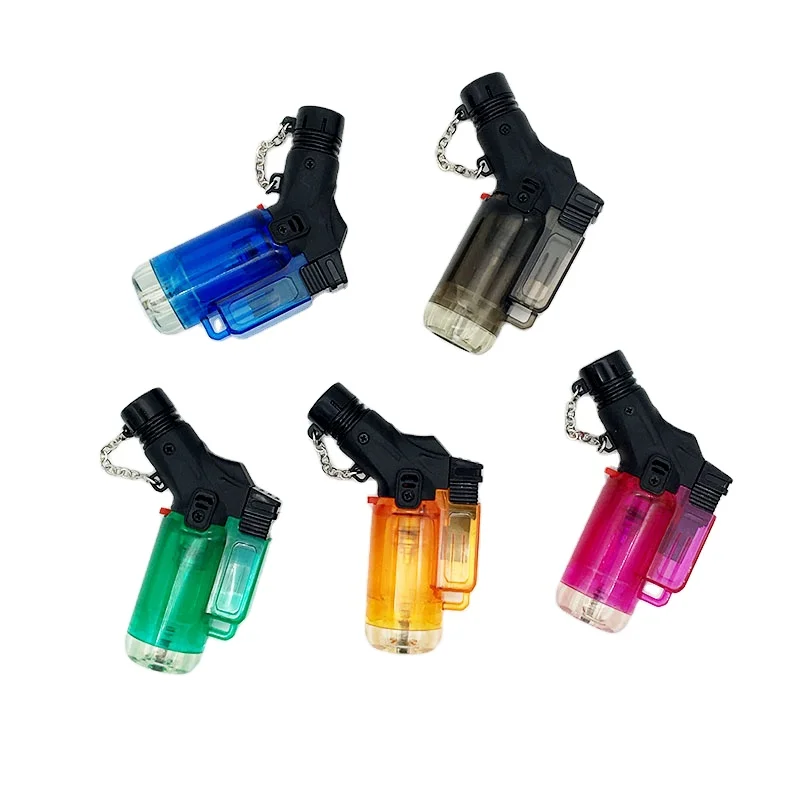 Custom Hot Sale Butane Gas Rechargeable Cigar Small Windproof Refillable Kitchen Scorch Jet Torch Lighters Jet Flame Lighter Gun