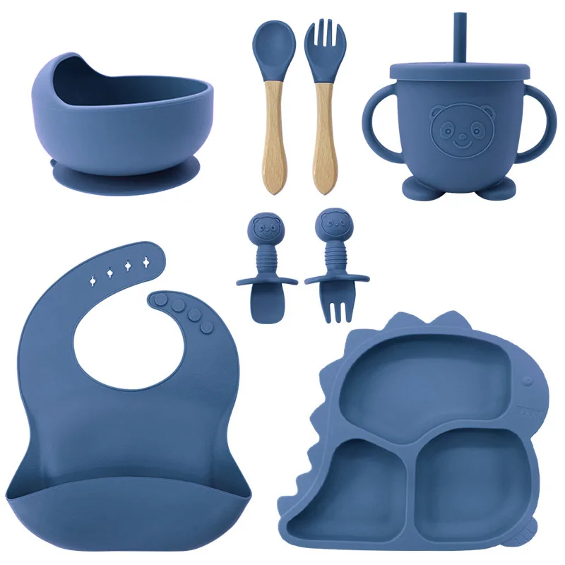Dinosaur Shape Dinnerware Set for Children Fork Plate Kindergarten Soup Bowl Board Plate