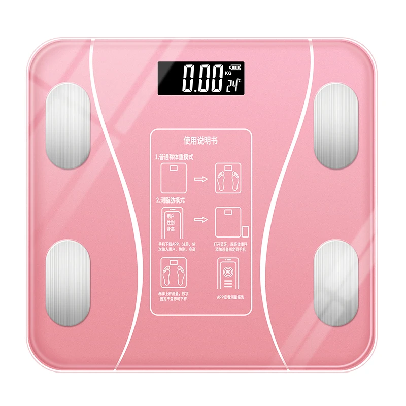 180kg Electronic Weight Digital BT Heart Rate Scale Unique Bluetooth White AAA Body Metal Division Key Power Battery Unit Bone