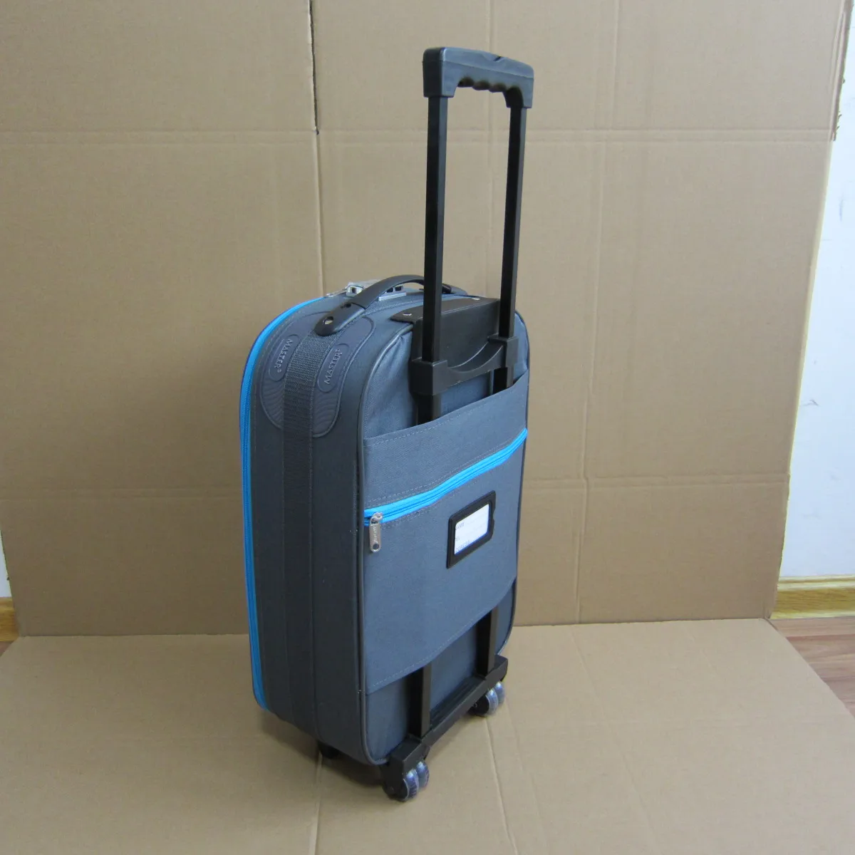 
China Luggage Factory Supply Cheap Promotional 3pcs set Omega Eva Travel Luggage Suitcase Sets In Grey Color With Red Zippers 