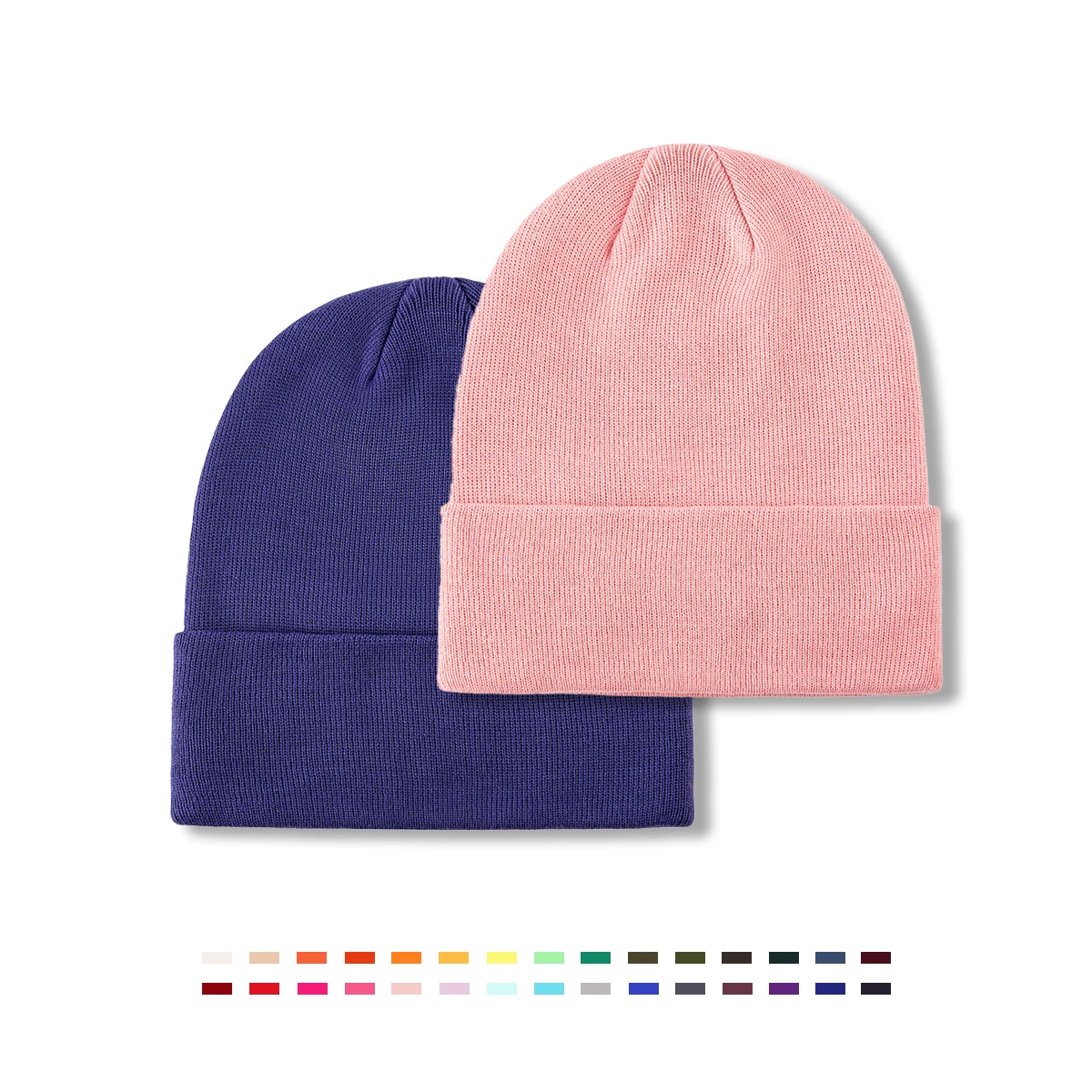 Wholesale Cuff Baby Hats Blank Plain Beanie Cap Custom Recycled RPET Material Children Baby Knitted Winter Hats for Kids