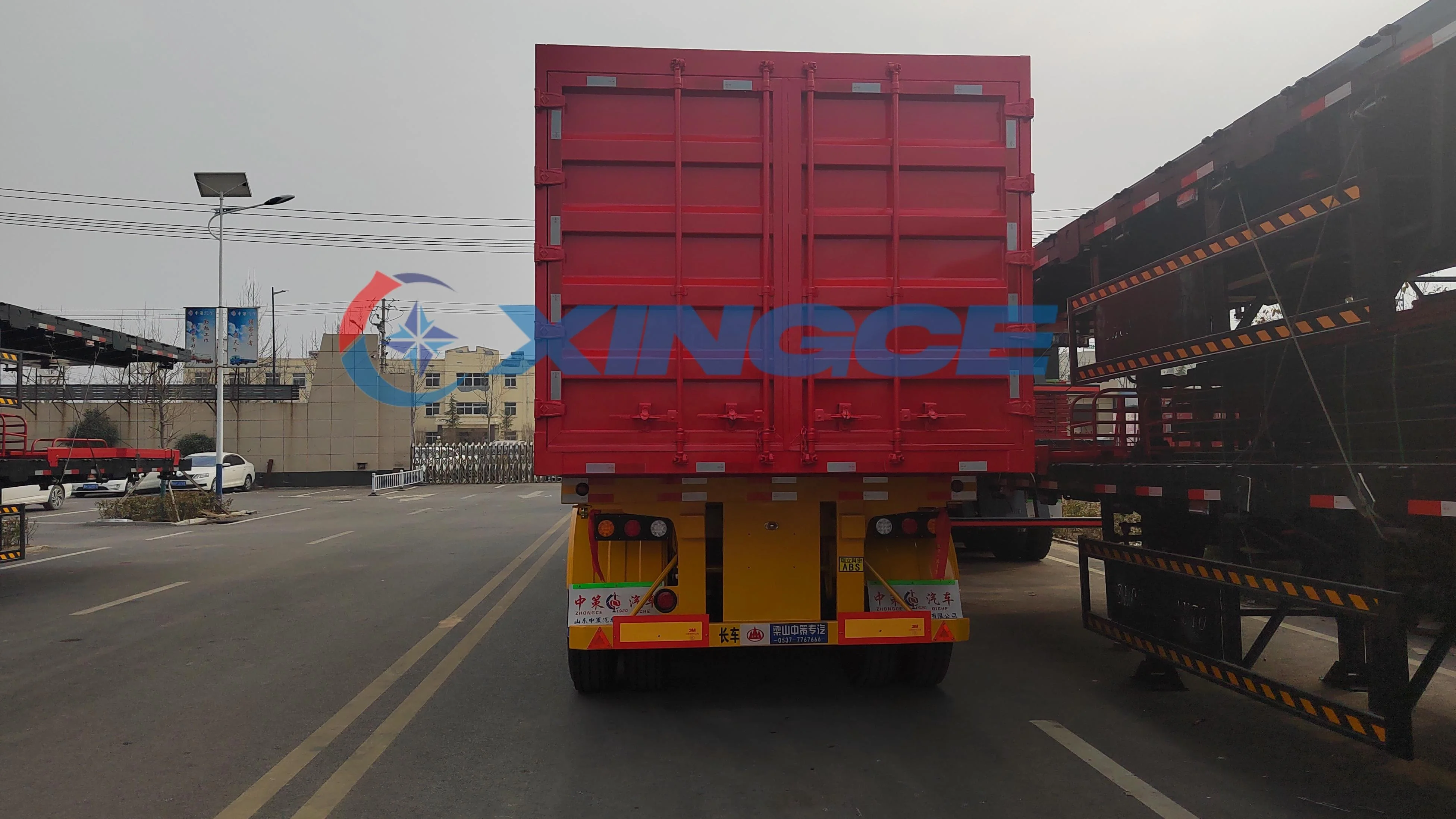 Factory Cheap 3 axles  Cargo Box Container Bulk Goods Transport Truck Trailer