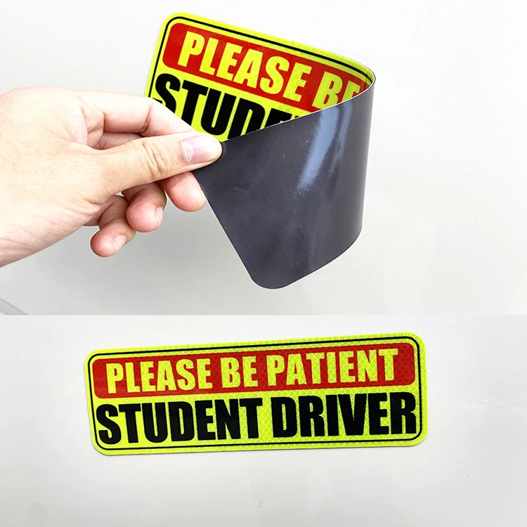 Baby on Board Please Be Patient Magnet Decal Safety Signs Student Driver Car Reflective Magnet Sticker