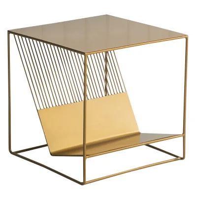 Скандинавский кованый журнальный столик комбинированный Многофункциональный маленький квадратный стол