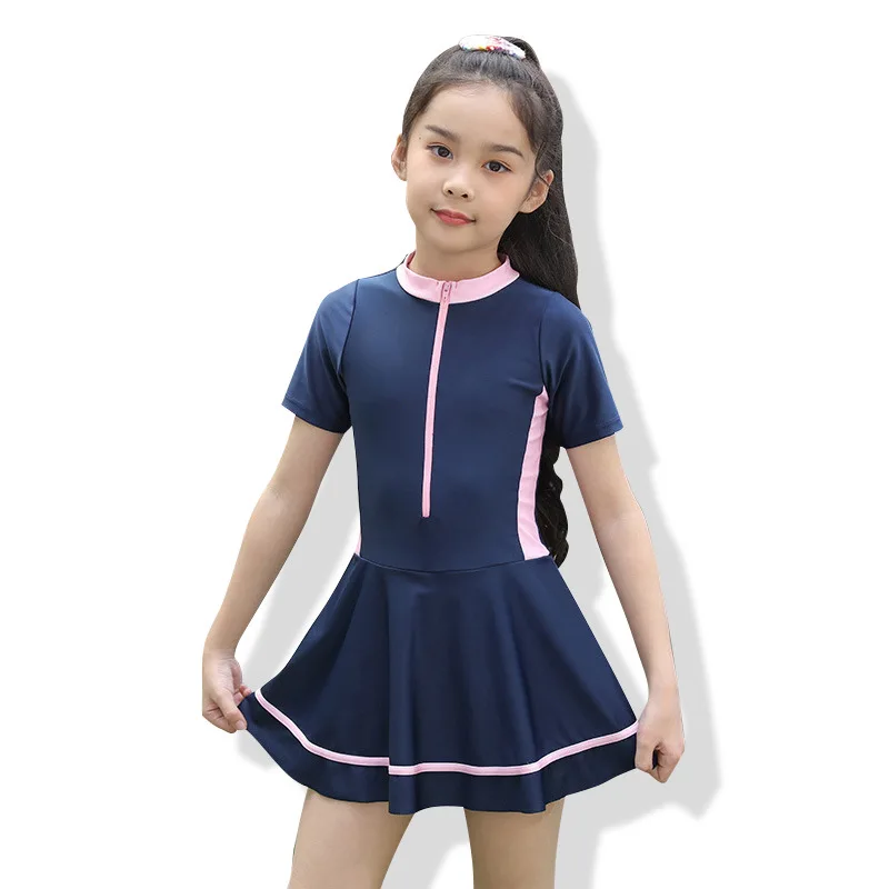 Новый детский купальник цельный для маленьких девочек консервативный студентов