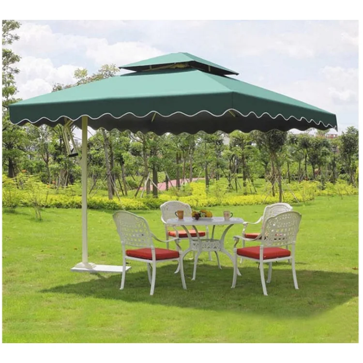 SUNDAY Double top banana umbrella Hot sale double layer outdoor banana beach umbrella outdoor with flap