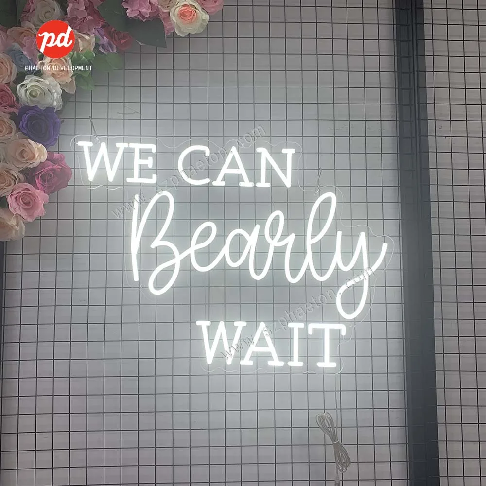 Baby Shower Decoration Led Neon Lights We Can Bearly Wait Neon Signs for Party Decorations