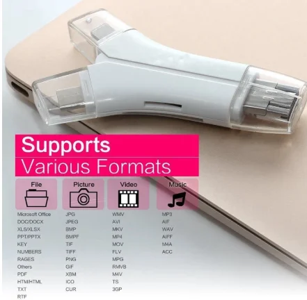  4 в 1 iFlash Drive USB TF кардридер адаптер для iPhone pro 11 X max 6 6s 7 8 iPad Macbook