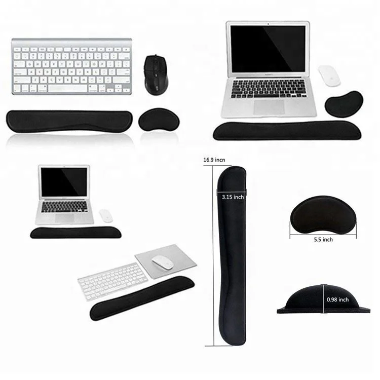 Memory Foam Keyboard Mouse Rest Set Office Gaming Laptop Keyboard Wrist Rest