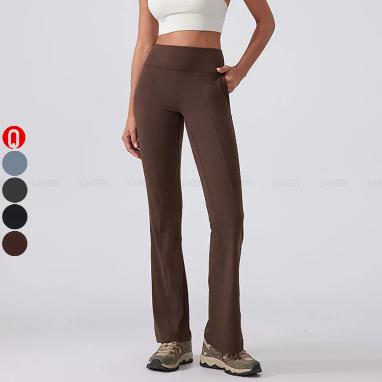 Custom Fashion Sexy Gym Flare Pants Ladies High Waist Fitness Plus Size Flare Yoga Pants With Pockets