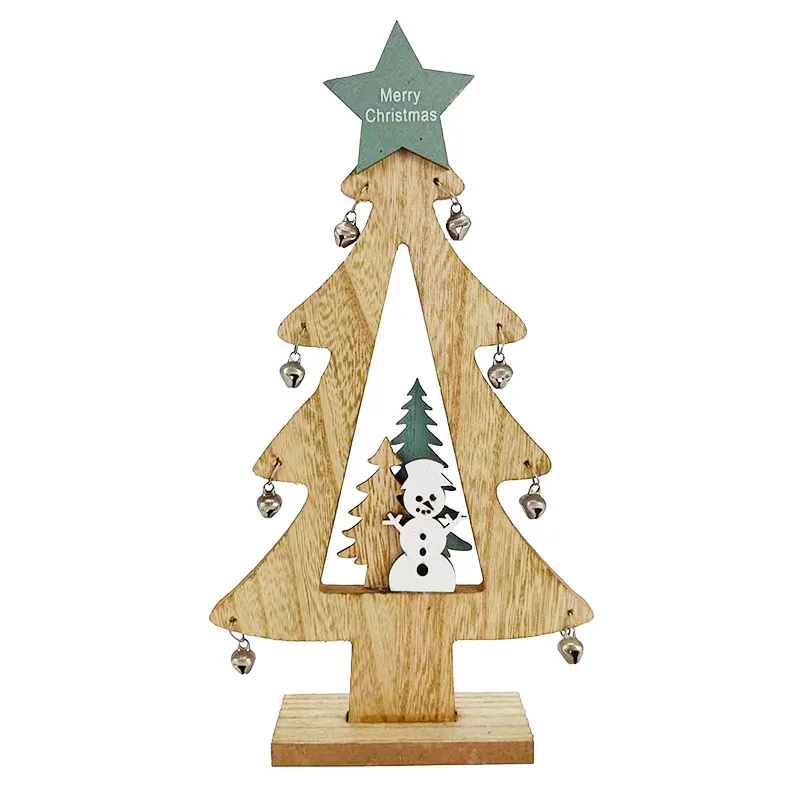Christmas Desktop Ornament Wooden Decoration Merry Christmas Xmas Tree Ornament For Party