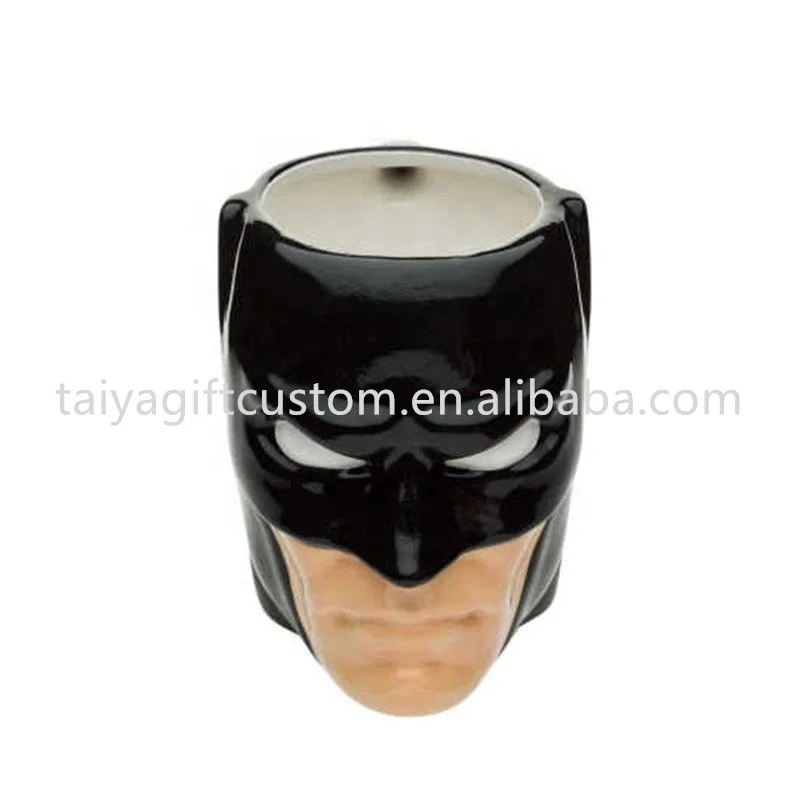 Wholesale 3D Batman-cutge Ceramic Cup Mug Cappuccino Coffee Cup Cartoon Mugs Reusable Tea Milk Ceramic Custom Logo Porcelain 24