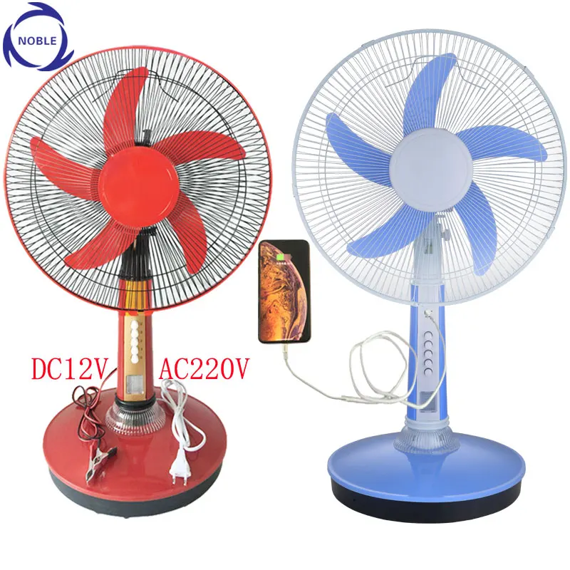 Factory Lowest Solar Table Fan Ac Dc with Led Light and