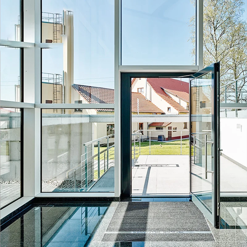 Single Double Glass Aluminum Frame Swing Door Modern Casement Aluminum Doors And Windows Design