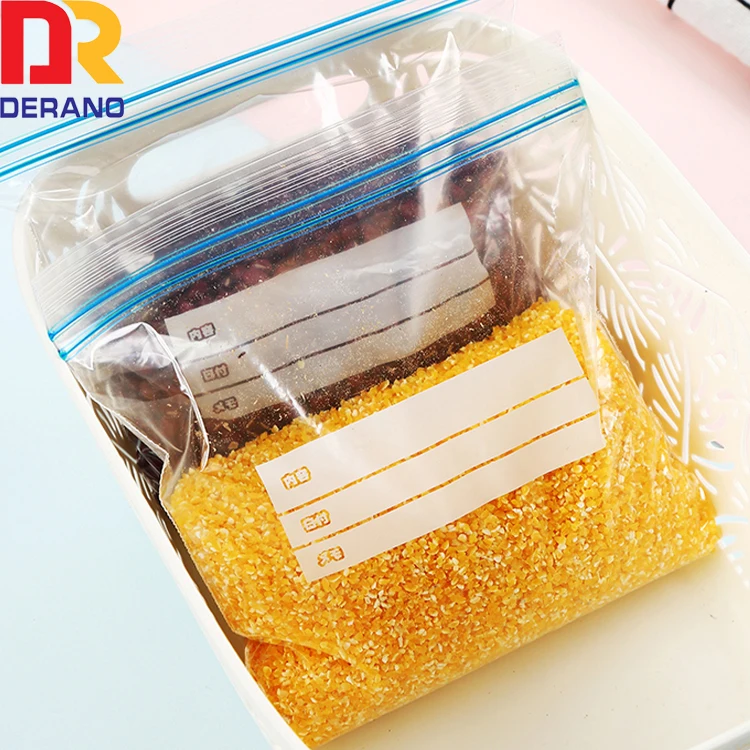 Food grade packaging bag transparent plastic LDPE storage double zipper bag custom printed zip lock bag