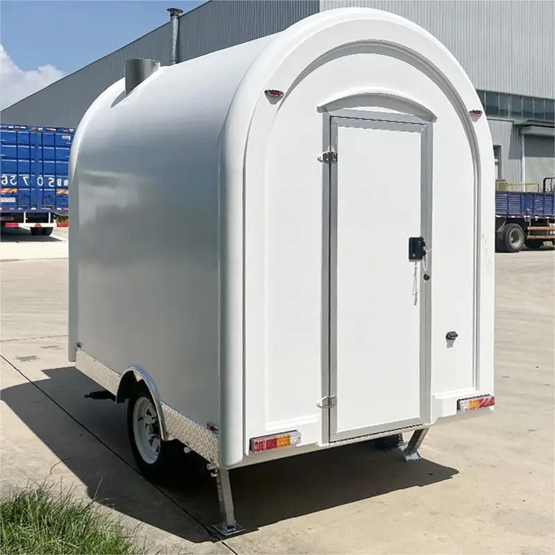 Mobile Fiberglass Round Bbq Concession Ice Cream Food Trailer Hot Dog Cart Small Truck for Usa