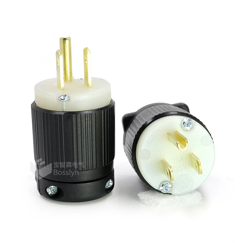 Bosslyn UL перечислен NEMA 5-15 Plug американский стандартный мощность 15A 125 в 2 полюса 3 провода заземления