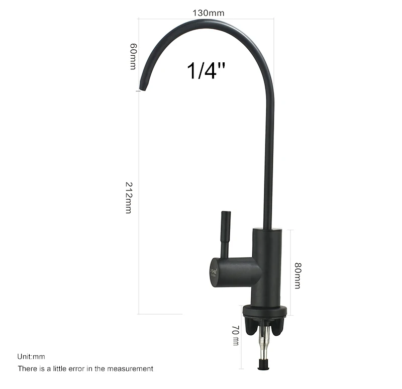 Black Lead Free Stainless Steel 304 Reverse Osmosis Filter Drinking Purifier Ro Water Faucet