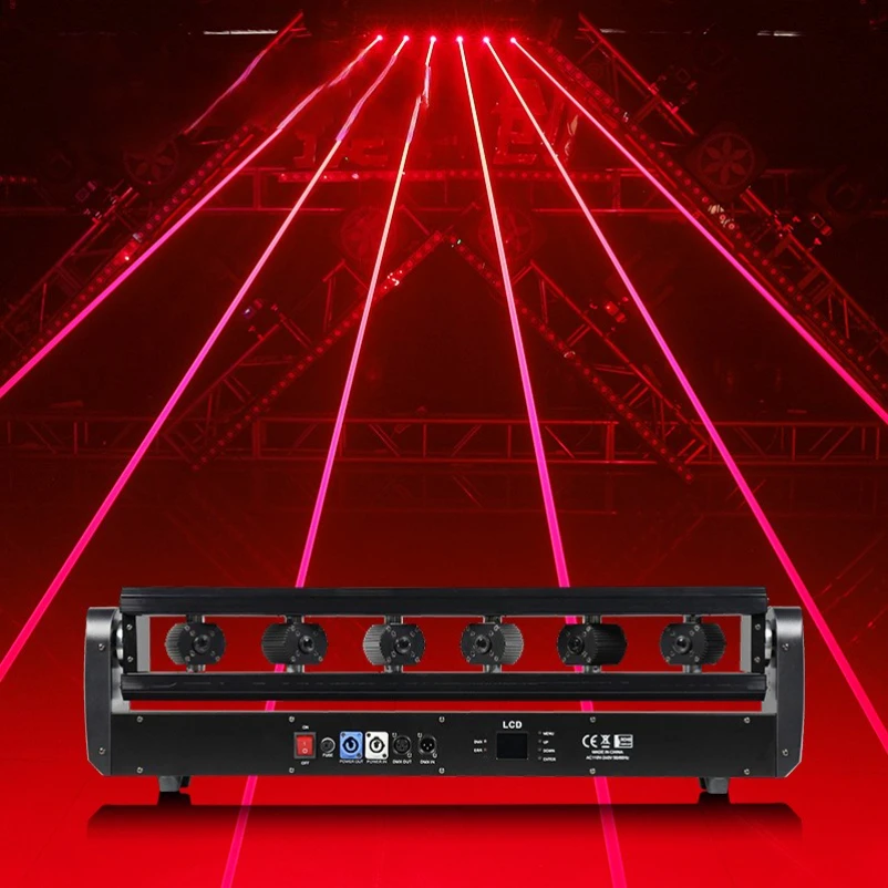 Dj Disco Nightclub Bar 6 300mw Red Laser Lights And 6 500mw Full Colour Rgb Moving Head Laser Lights