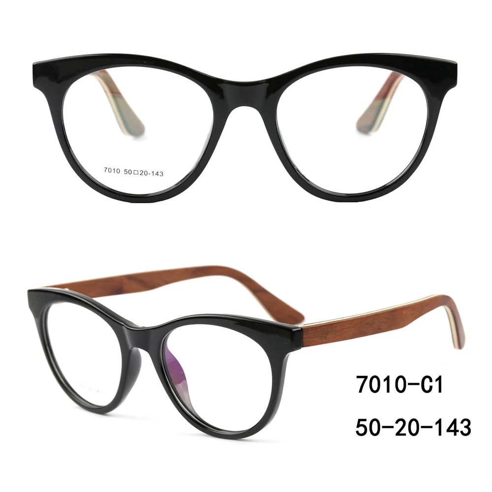 Оптовая продажа 7010, оптические деревянные дужки кошачий глаз tr90
