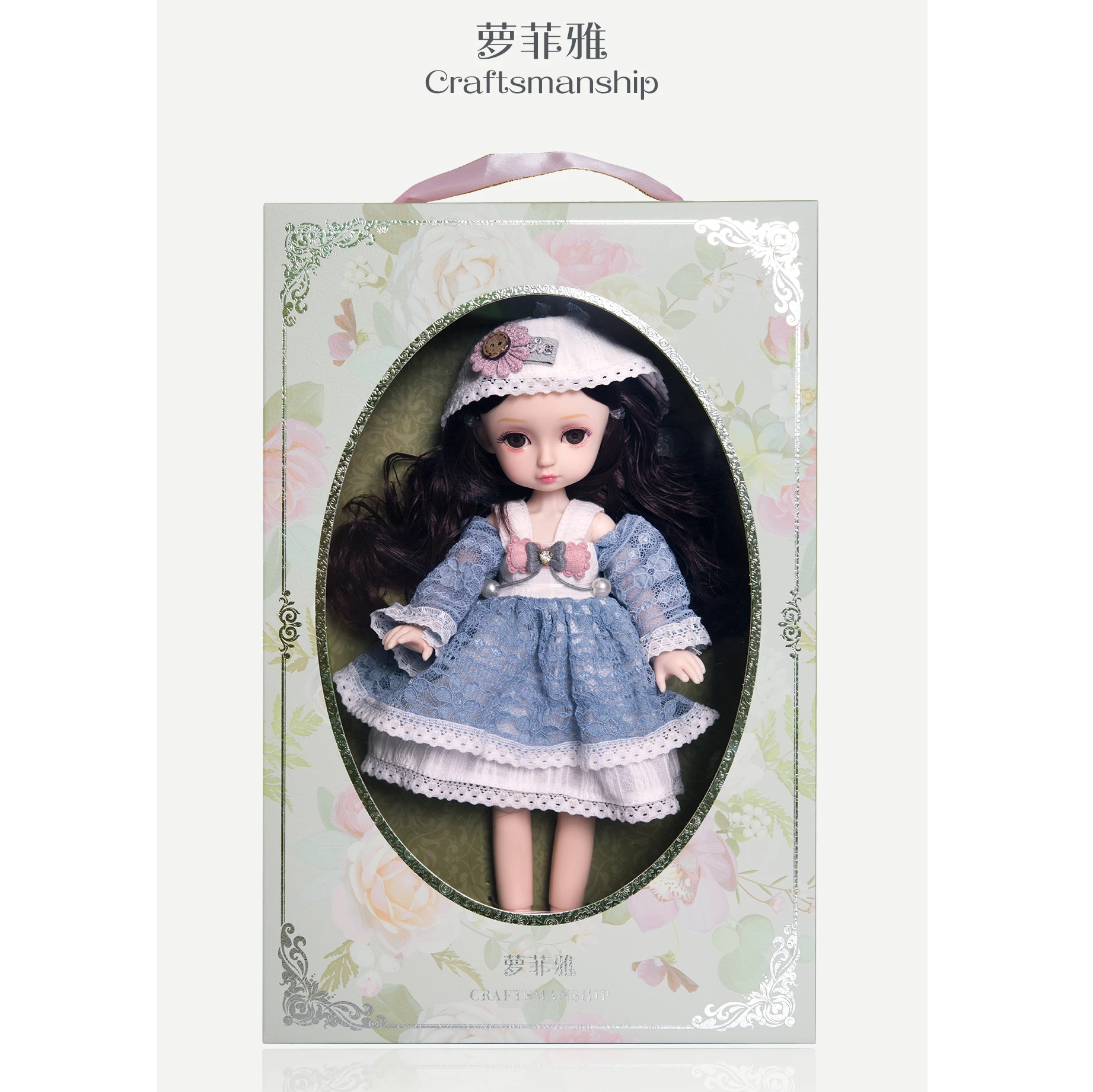 33CM Fashion High quality 3D jointed with dress Doll Gift for Girl Room decoration