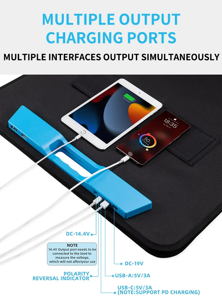 Intenergy  Waterproof Glass Durable 300W PRO  Foldable  Solar panel For Portable Mobile Phone Charger