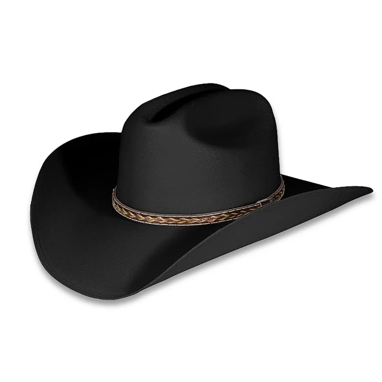 2024 Wholesale customization Western sombrero de vaquero Summer Riding Imitation Fur Leather hat Outdoor Cowboy Hat for adult