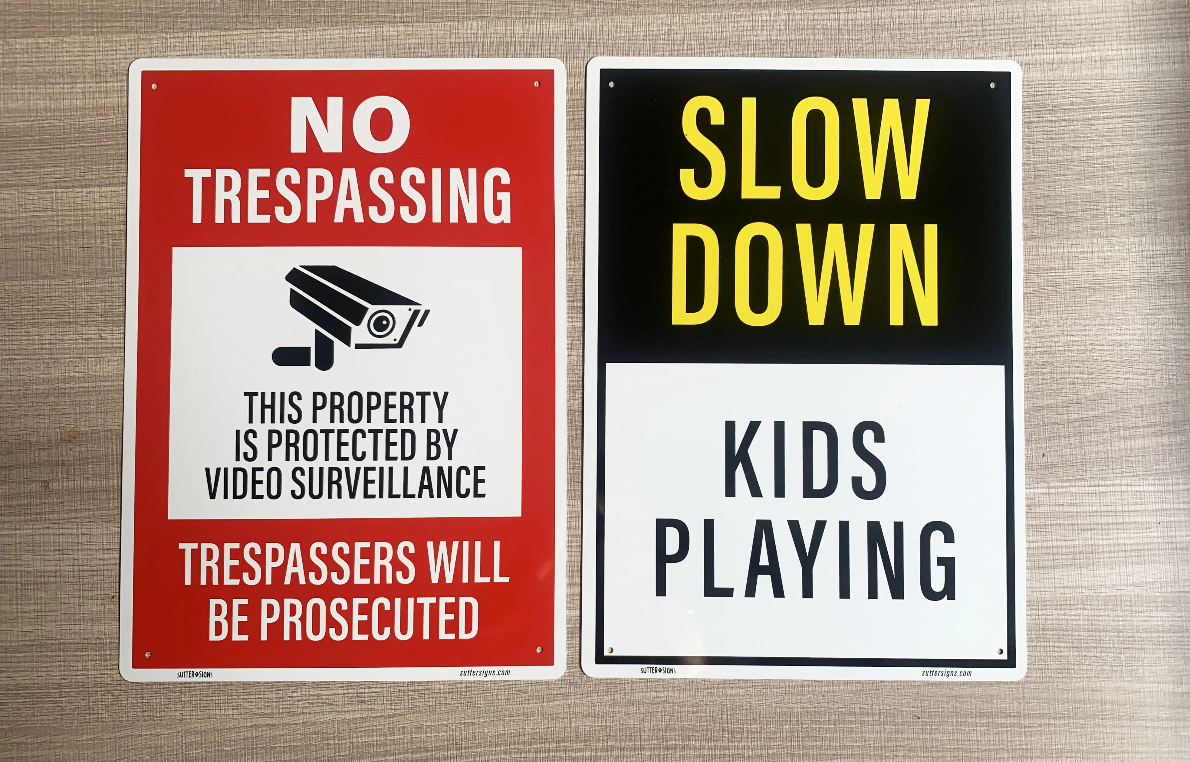 Custom Design Aluminum No Soliciting No Trespassing Metal Sign Video Security Signs Dog Warning Caution Metal Sign