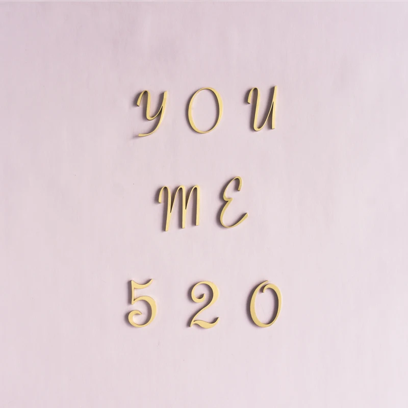 Qiansi WH-0024 Retro Decoration Brass Digital House Number and Letter Self-adhesive Creative Hotel Numbers and Letters Plate