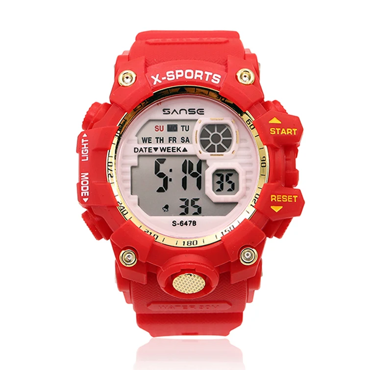 New Digital Sport Wristwatch Transparent Brand Watch Sanse S-647B Kids Watch