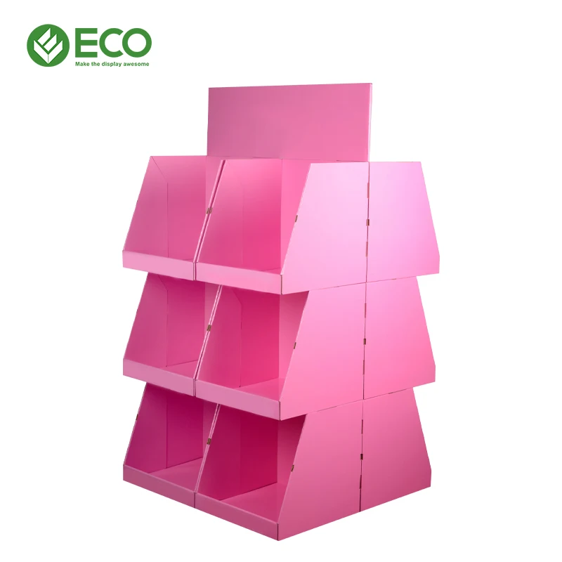 Customized Corrugated Paper Quarter Pallet Display Stand Recyclable Cardboard Pallet Display for Supermarket