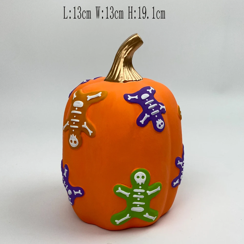 Harvest Festival Hand Painted  Porcelain Pumpkin Ornaments Indoor Outdoor Ceramic  Fall Pumpkin Crafts for Halloween Decor