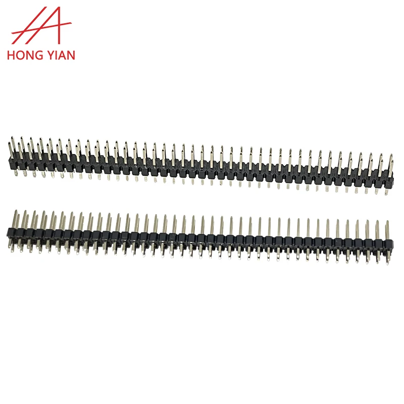 Wholesale 2.54 mm Pin Header 2x40 1x40 pin Dual Row Straight 40  80P Vertical Male Pin Header PCB Connector