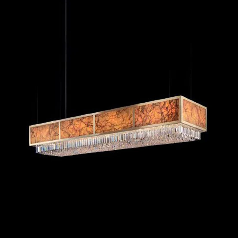 Springletile 2022 home dining ceiling led pendant light pendant luxury crystal rectangular chandelier modern