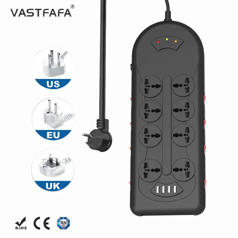 USB Home Electric Surge Protector Explosion Proof Socket Plug Extension Socket Outlet Universal Power Strip