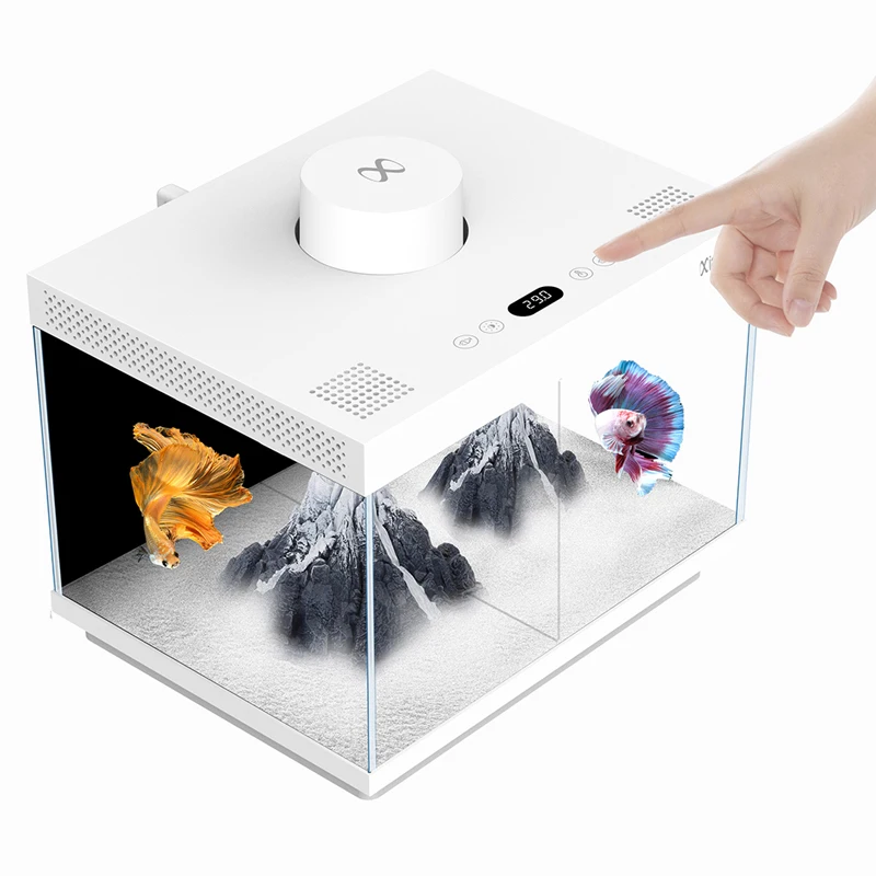 NEW Acrylic Square Mini Aquarium Tank Fish Aquarium Office Tea Table Decoration Feeding Box Fish Tanks Accessories