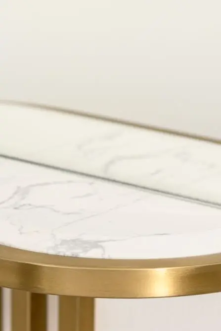 Modern Luxury Living Room Mirrored Wall Shelf Oval Shaped Stainless Steel Brushed Gold Wall Mirror Decor For Home Hotel