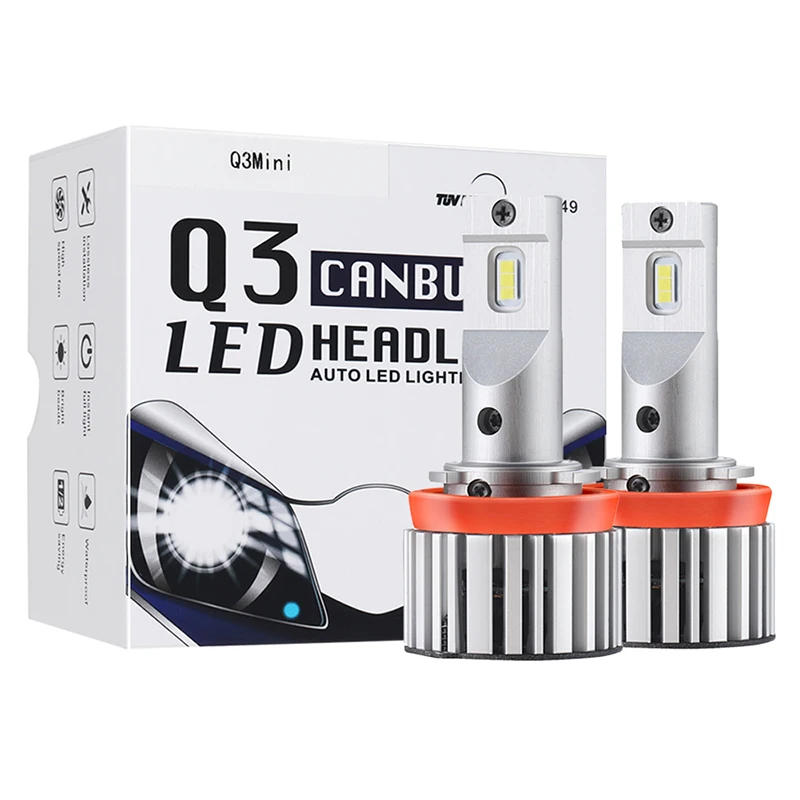 Hot Selling Super Bright Headlight Mini Q3 Auto Lighting System H1 H3 H11 H8 H9 H7 9005 9006 Auto Led Car Light