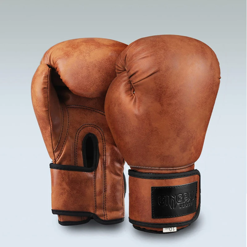 Weifang Edton Vintage Tan Brown high quality micor-fiber Leather Boxing Gloves personalized boxing gloves