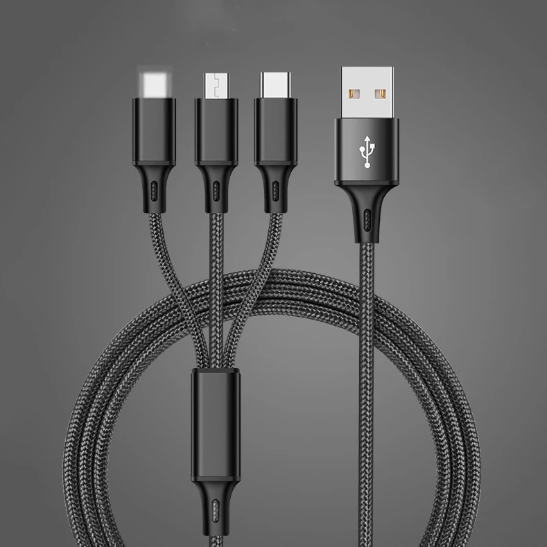 3 в 1, USB-кабель для быстрой зарядки мобильных телефонов, Android/IOS/samung