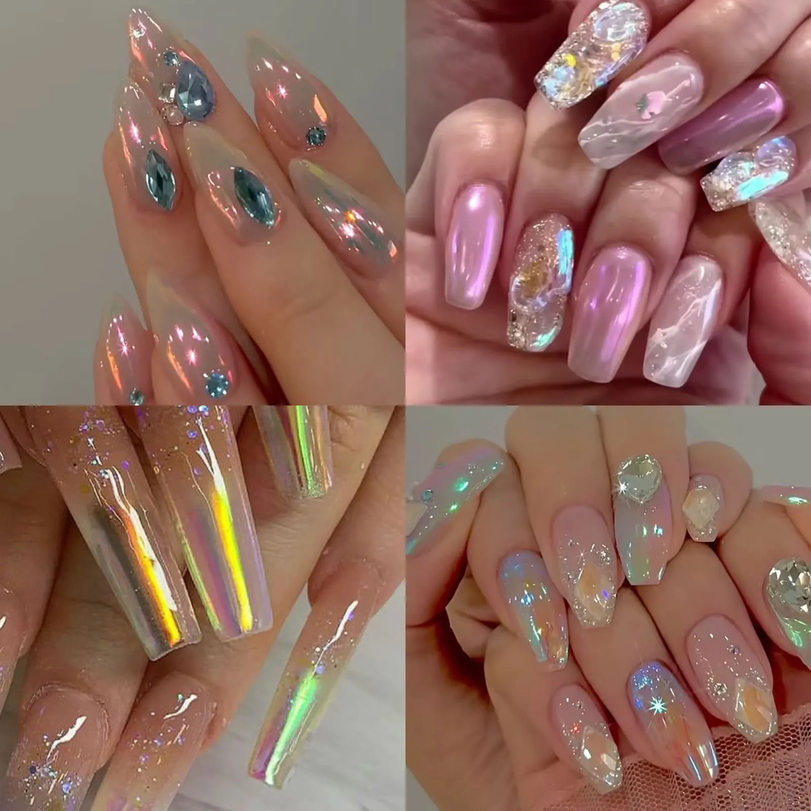 2023 Aurora Liquid Powder Metallic Chrome Nail Polish Magic Glass Mirror Effect Gel Polish Nails Magic Mirror Powder Liquid