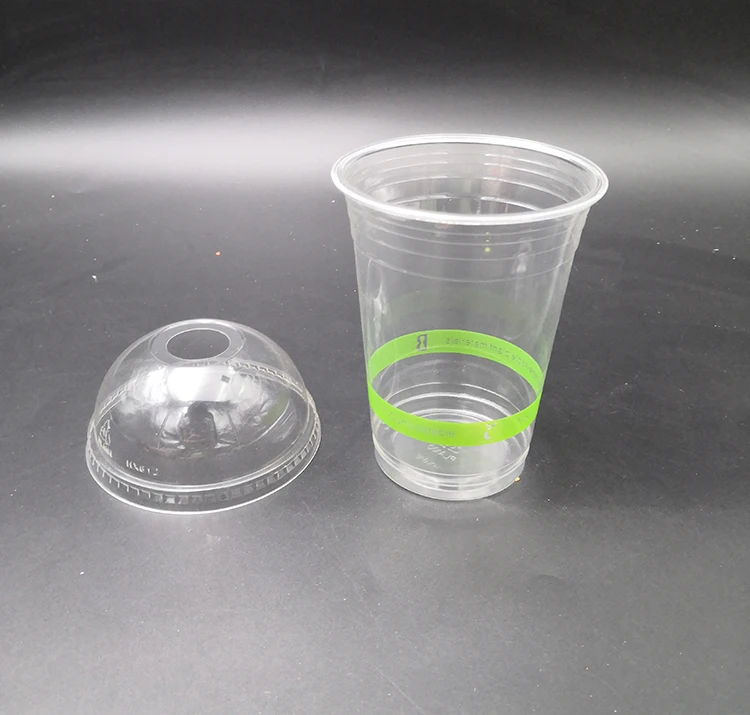 custom printing pudding fruit juice plastic cup with lid and straw