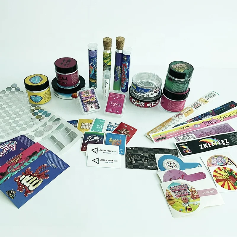 Customized labels for CBD products Jars Cans Pre roll joints shatter case Hologram stickers custom sticker