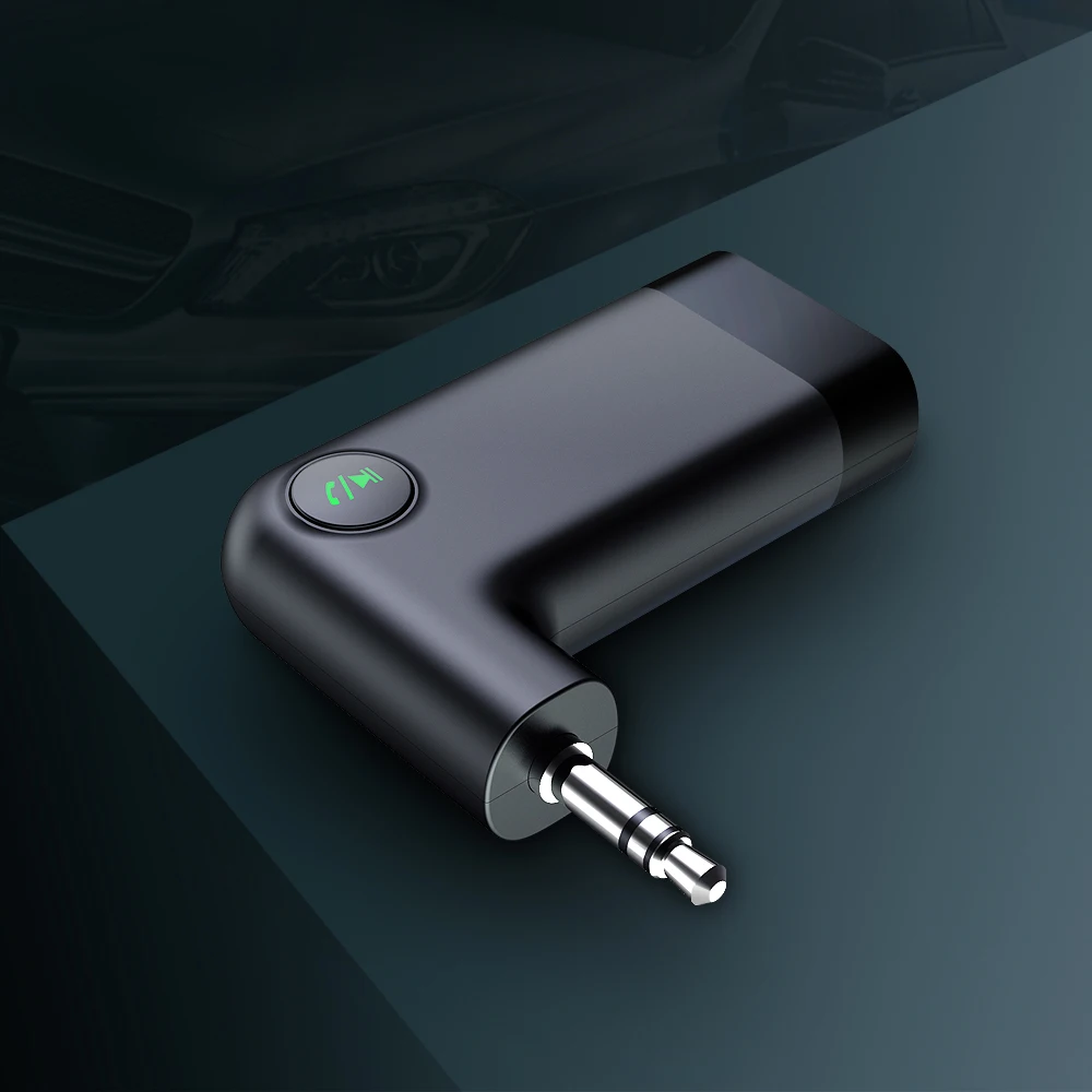 WiWU YP05 Wireless Car Receiver 3.5mm Aux Audio Adapter with Built-in Microphone AUX Wireless Receiver for Home Stereo