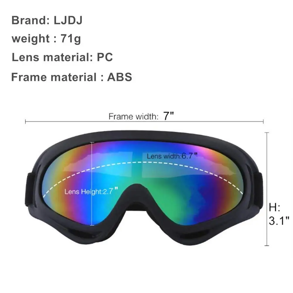 Motorcycle Goggles - Glasses Set of 2 - Dirt Bike ATV Motocross Anti-UV Adjustable Riding Offroad Protective Combat