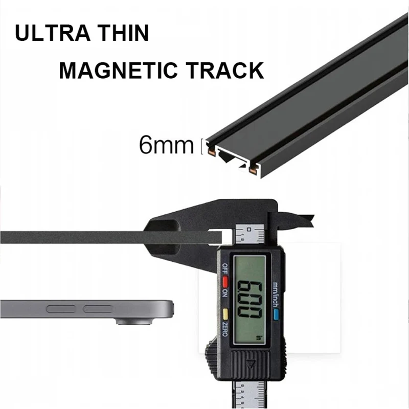 Aluminum Magnetic Track Light Rail Ultra Slim Magnetic Rail Recessed DC48V Magnetic Track System For Home Lighting